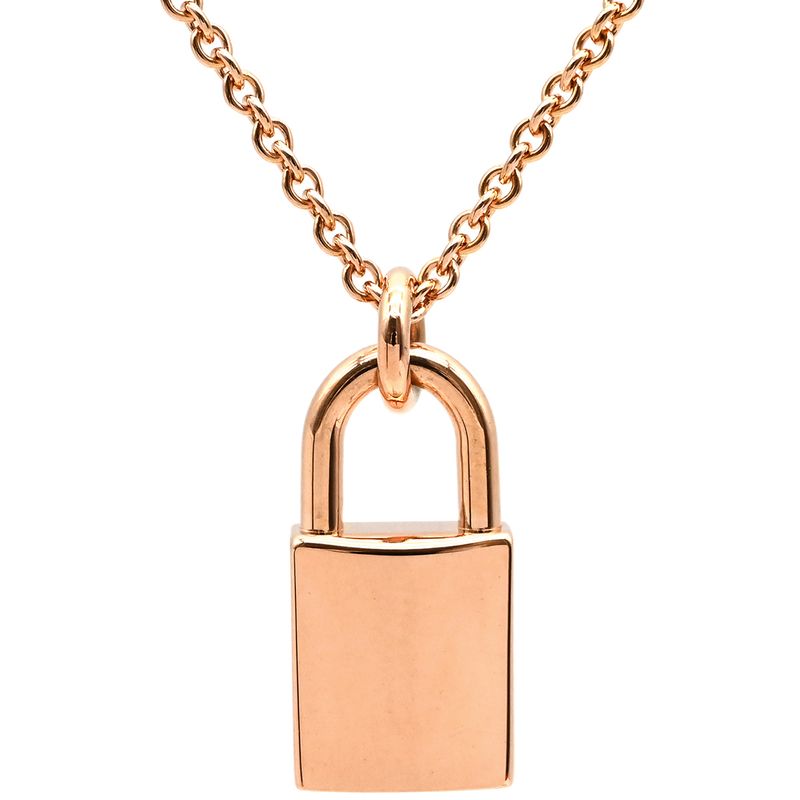 Hermes Necklace Amulet Kelly Cadenas 18k Pink Gold Diamonds Rose Gold Pink Gold