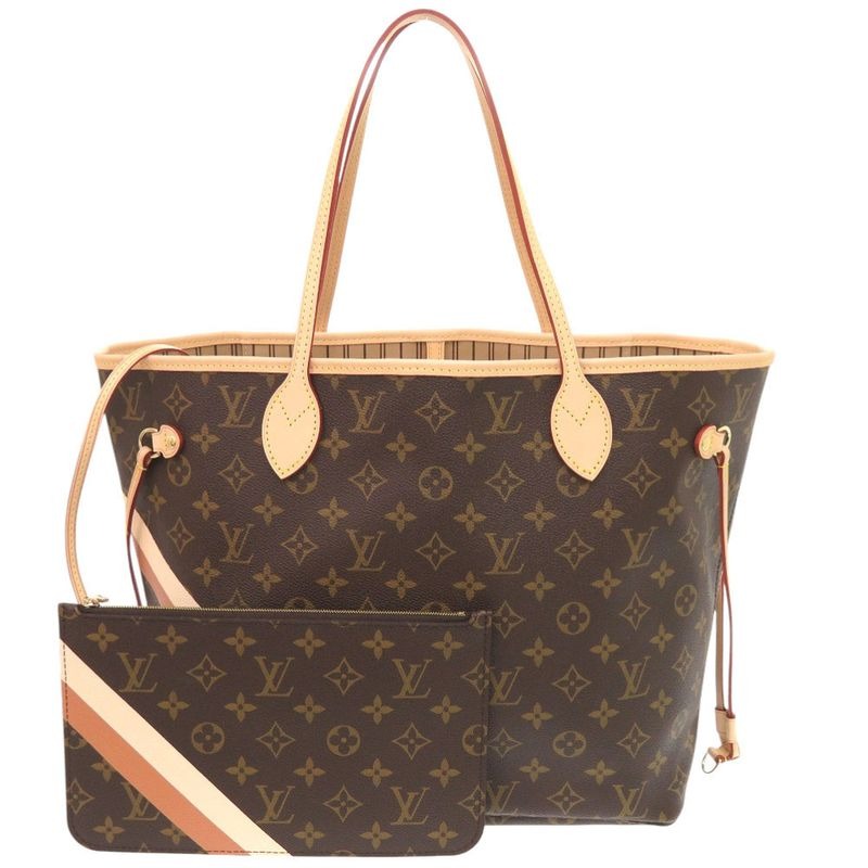 Louis Vuitton Current Neverfull MM Mon Monogram Tote Bag Camel Quartz