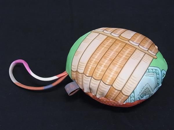Hermes Silk Petite Ash Silk Ornament Bag Charm Green And Multicolor As5646