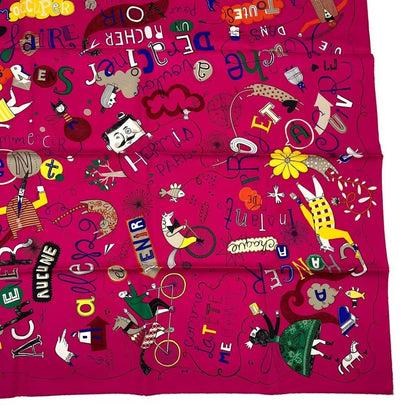 Hermes Carre 90 Scarf 100% Silk les Confessions Purple Box — view 6