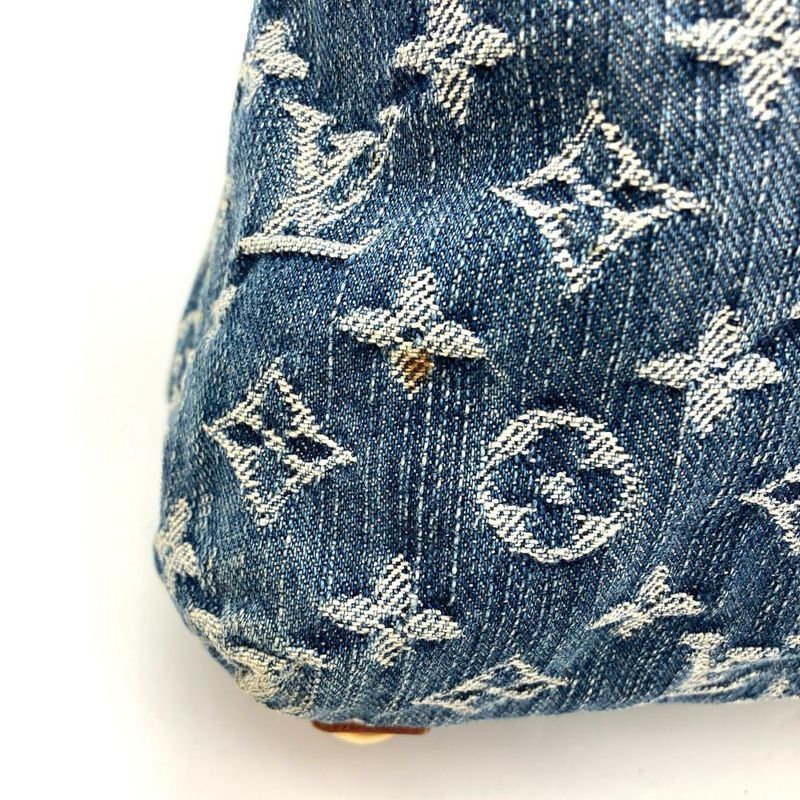 Louis Vuitton Baggy PM Shoulder Bag Monogram Denim M95049 Blue Fl0016