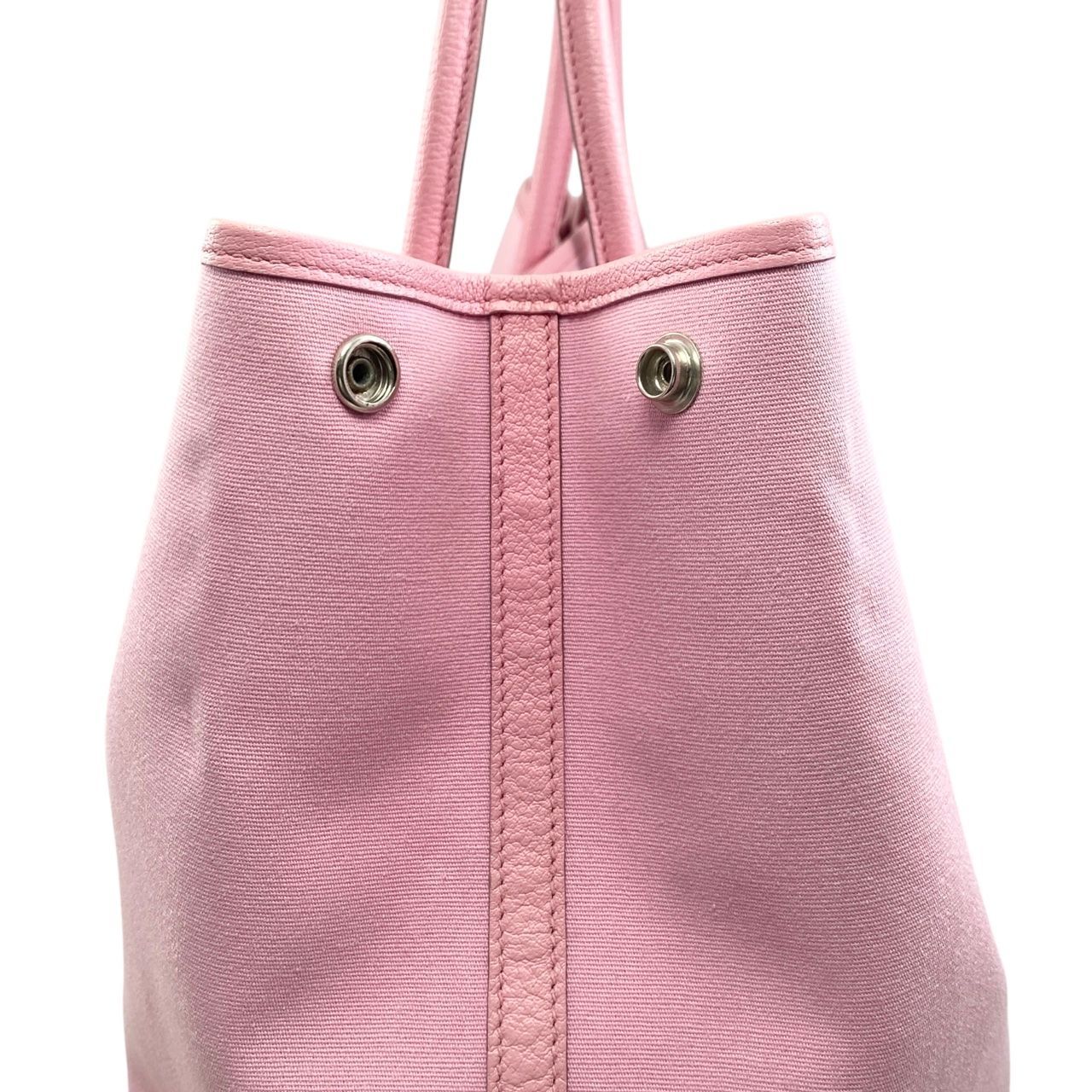 Hermes Tote Bag Garden Party PM Engraved □M Negonda Toile Offiche Pink Hermes