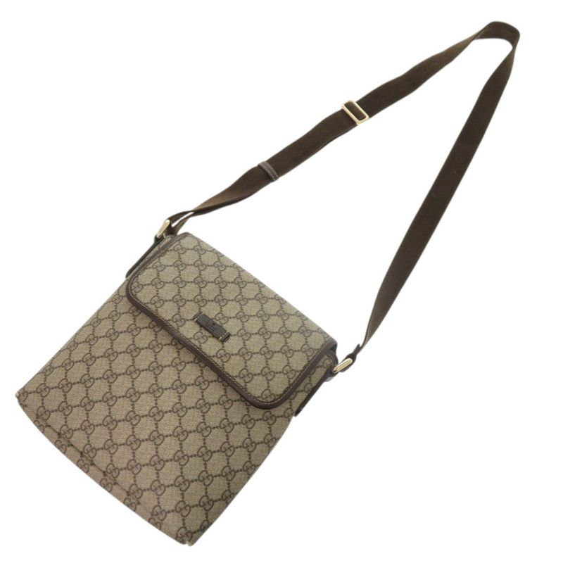 Gucci 223666 GG Supreme Brown Shoulder Bag 0655 Gucci