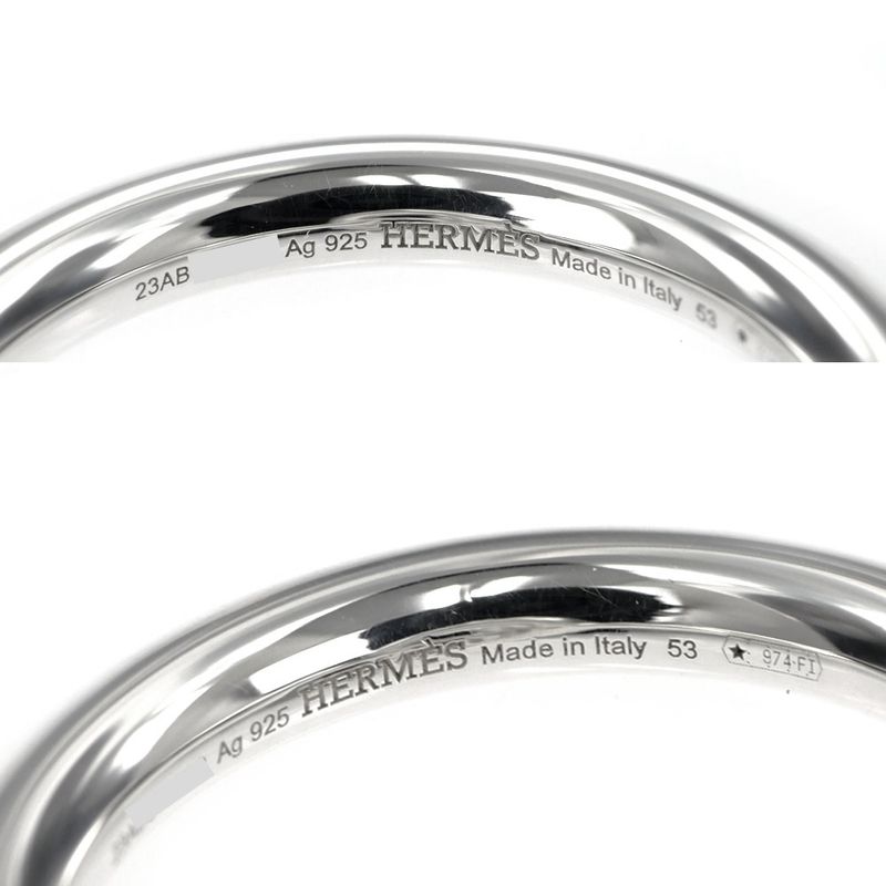 Hermes Ring Echape MM Size 53 Ag925 Silver - Accessories - Ring