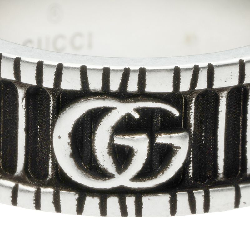 Gucci Ring Double G Silver Black