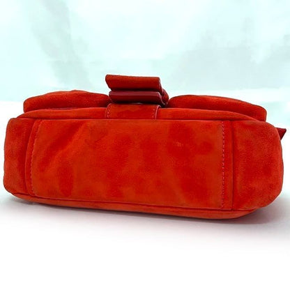 Prada Semi Shoulder Bag Orange Suede