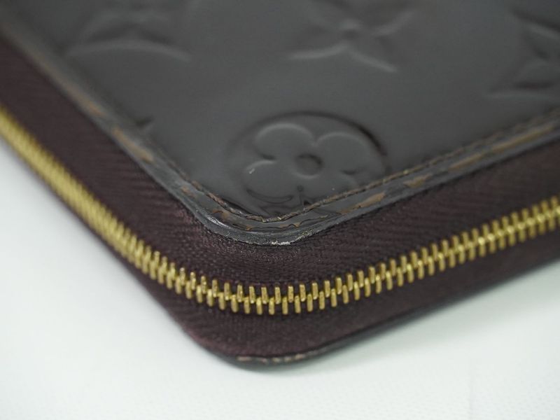 Authentic Louis Vuitton LV Zippy Coin Purse Vernis Leather Coin Case Amarante