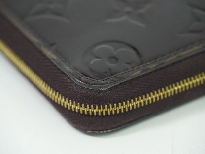 Authentic Louis Vuitton LV Zippy Coin Purse Vernis Leather Coin Case Amarante