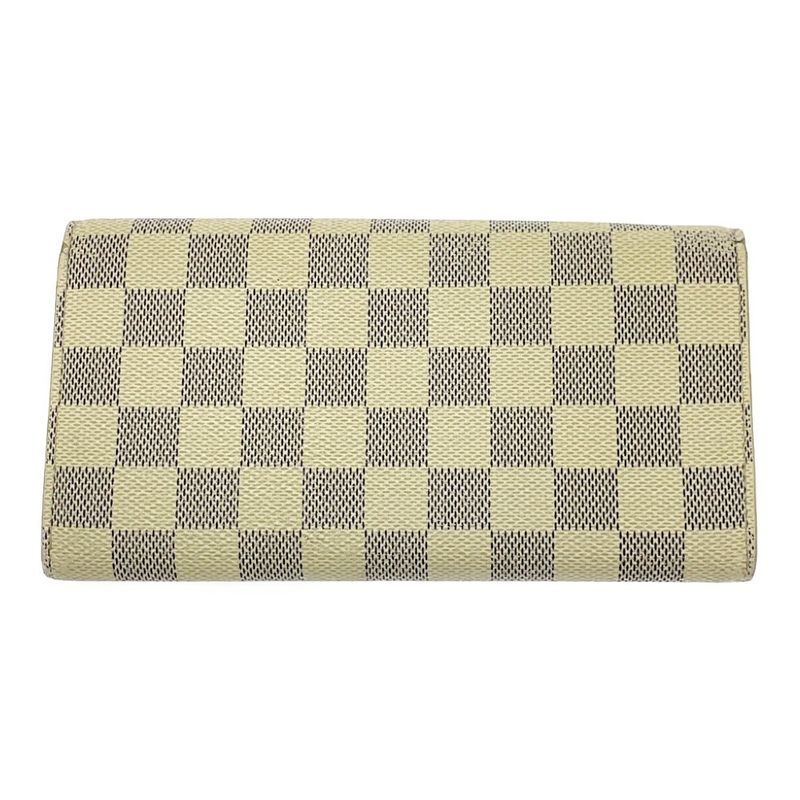 Louis Vuitton N61735 Damier Azure PVC Portefeuille Sarah Long Wallet White