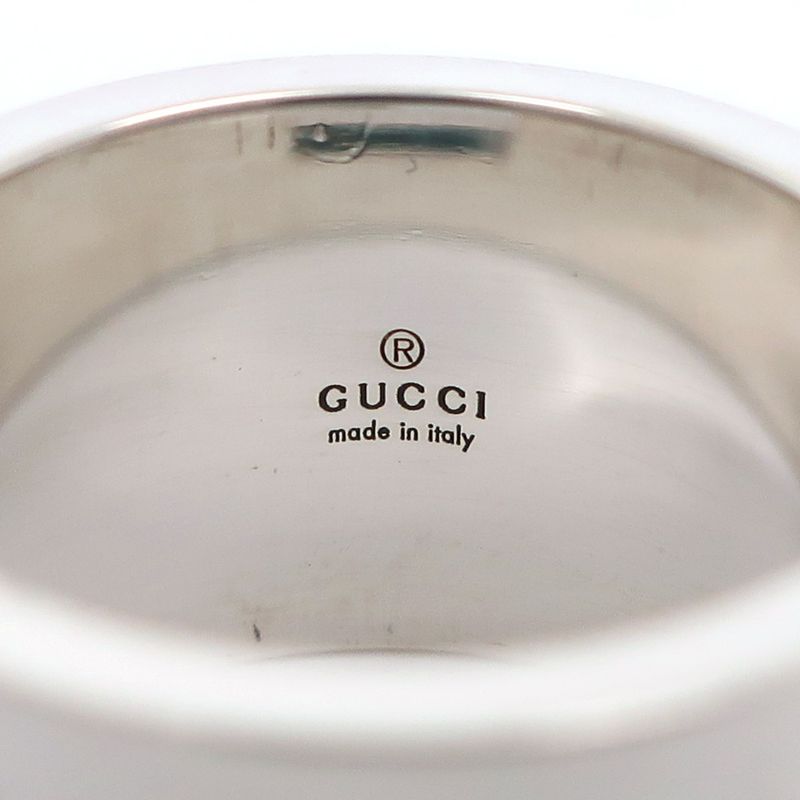 Gucci Branded G Wide Silver 925 Size 11 Ladies 11.6g Ring