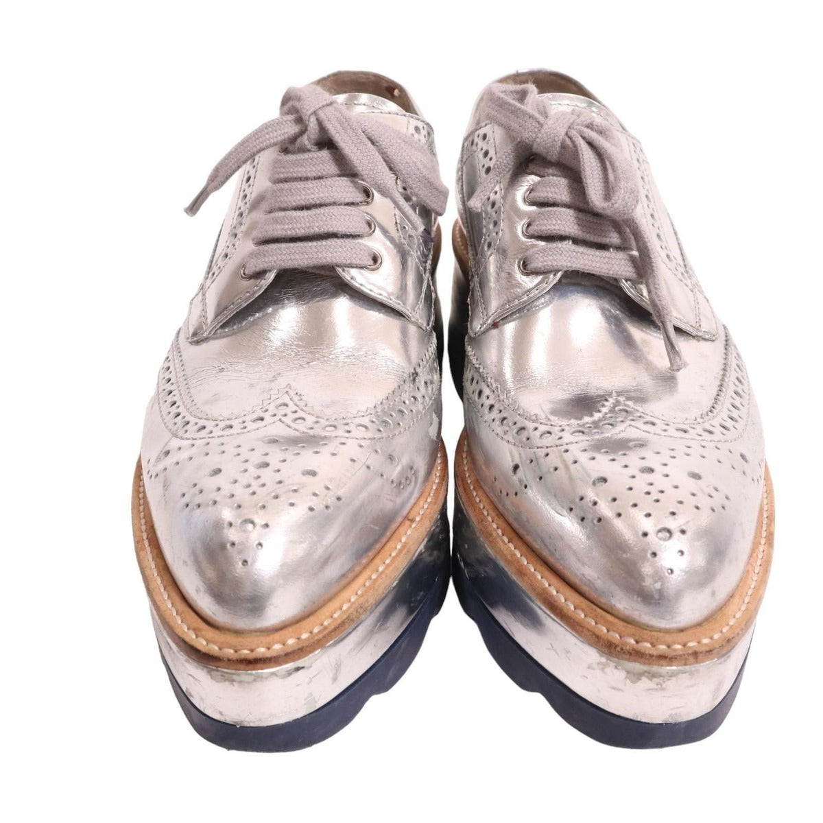 Prada Thick Sole Leather Shoes — view 6