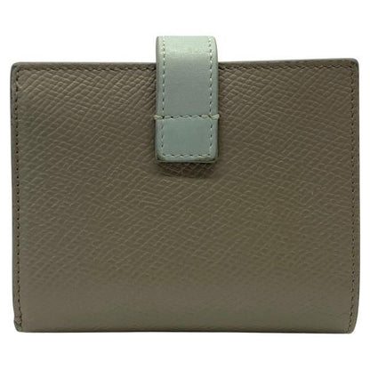 Celine Wallet Fold Wallet Compact Wallet Mini Wallet Logo Leather Gray