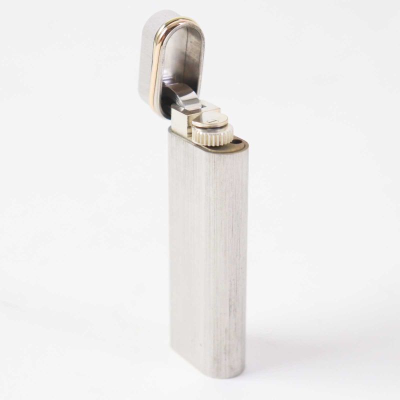 Cartier Oval Trinity New Shape Smoking Toy Gas Lighter Silver