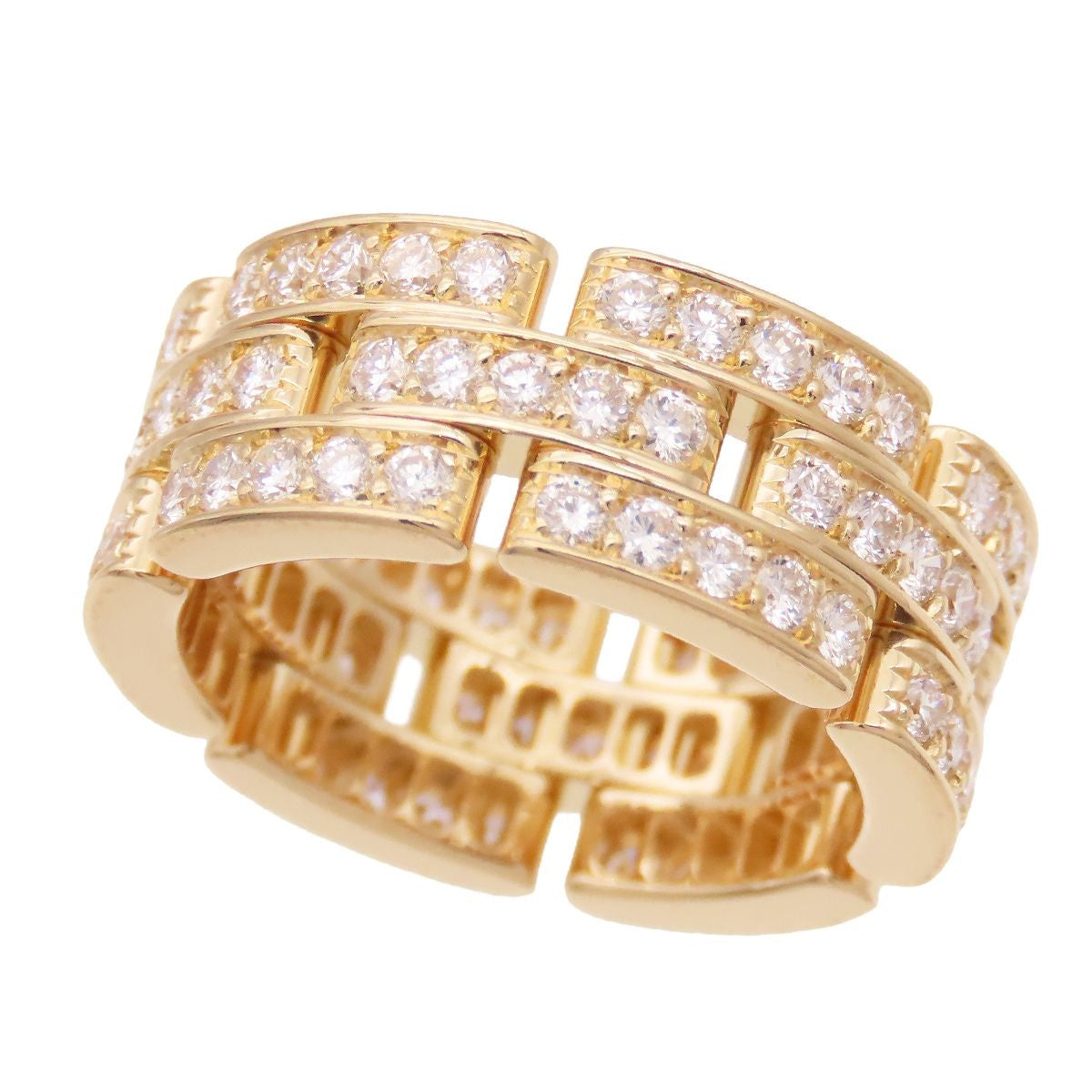Cartier Maillon Panthere Ring Yellow Gold 18k Diamond Pave