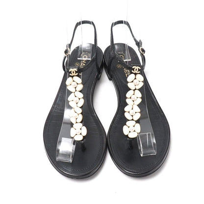 Chanel Sandals Size 35C Thong Sandals Ankle Strap Shoes CC Coco Mark Imitation