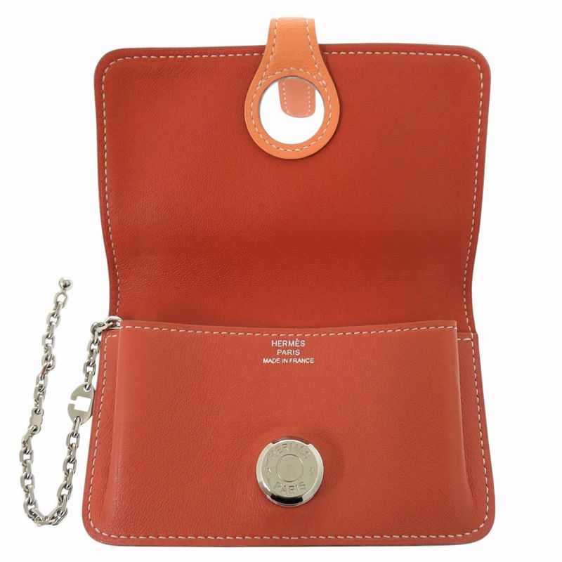 Hermes Dogon Swift Cles Vet □Q Engraved Coin Case Wallet 1175 Hermes