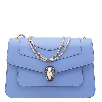 Bvlgari Serpenti Forever Chain Shoulder Bag Lavender Leather