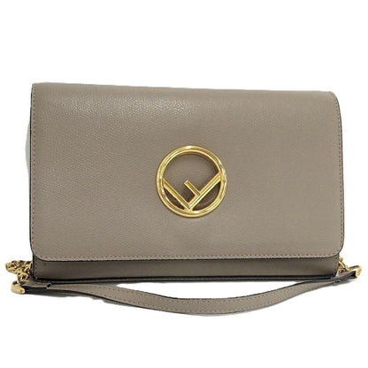 Fendi Chain Wallet F's Leather Grey