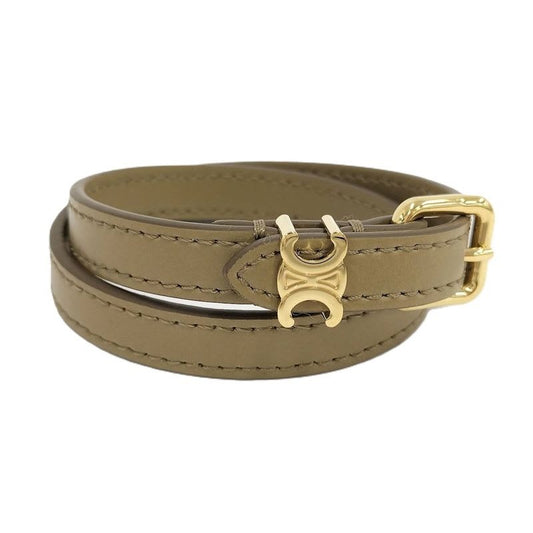 Celine Les Cuirs Bracelet Double Leather Khaki