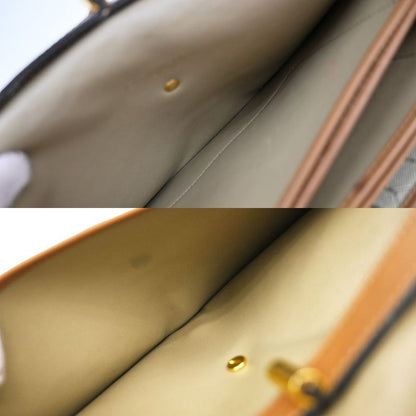 Christian DIOR Shoulder Bag Beige Canvas Leather 68ka786