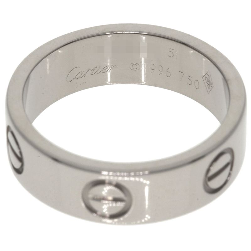 Cartier Love Ring #51 Ring - 18K White Gold Ladies