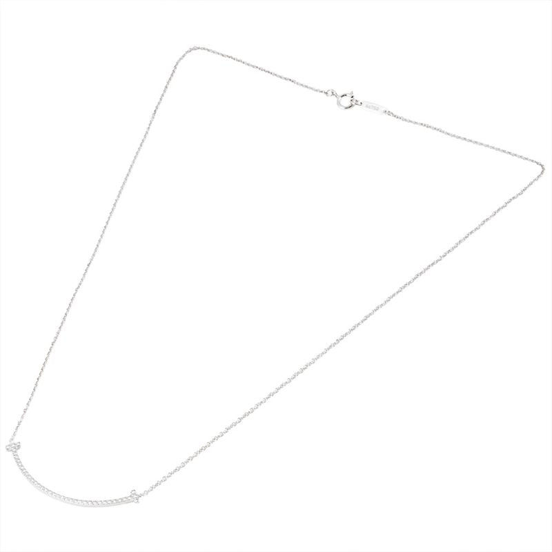 Tiffany & Co Tiffany & Co T-smile Small Necklace Diamond 18K White Gold 23g