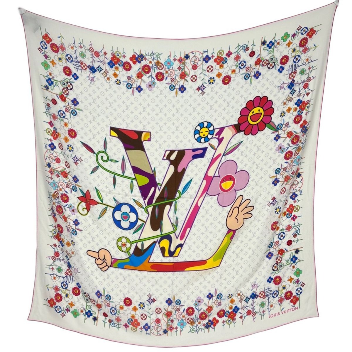 Louis Vuitton LV Tm Shawl Takashi Murakami Super Flat Monogram Multiflower