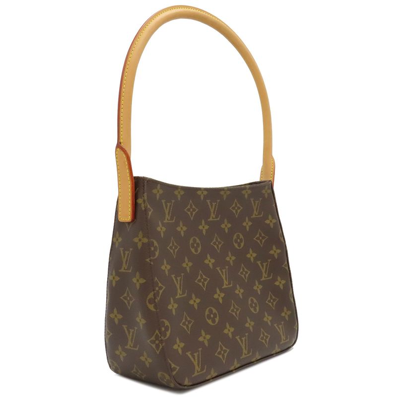 Louis Vuitton Handbag Looping MM Monogram Canvas Monogram Gold Hardware Brown