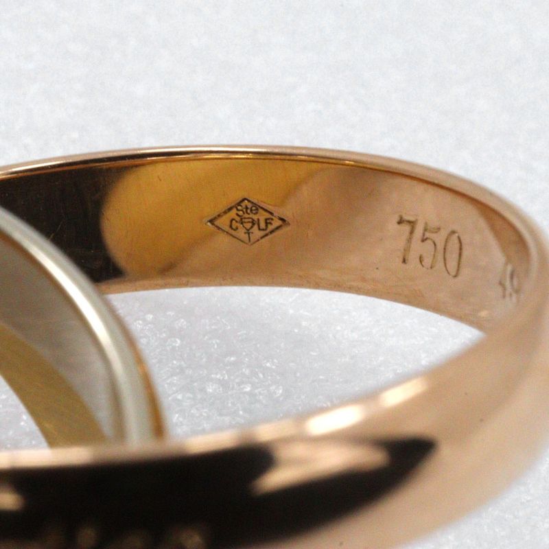 Cartier Trinity 18K Gold (yg×pg×wg) No 9 Ladies 7.1g Ring