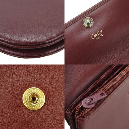 Cartier Pouch Must Line Leather Bordeaux Goldhardware Everyday Use Small Items