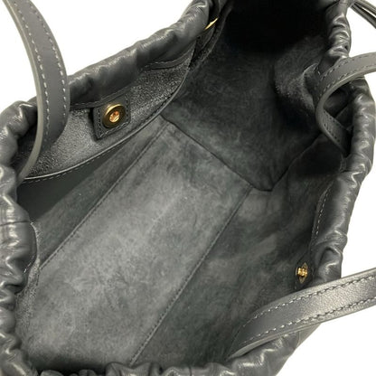 Celine Tote Bag Small Cabas Drawstring Cuir Triomphe Grey Leather