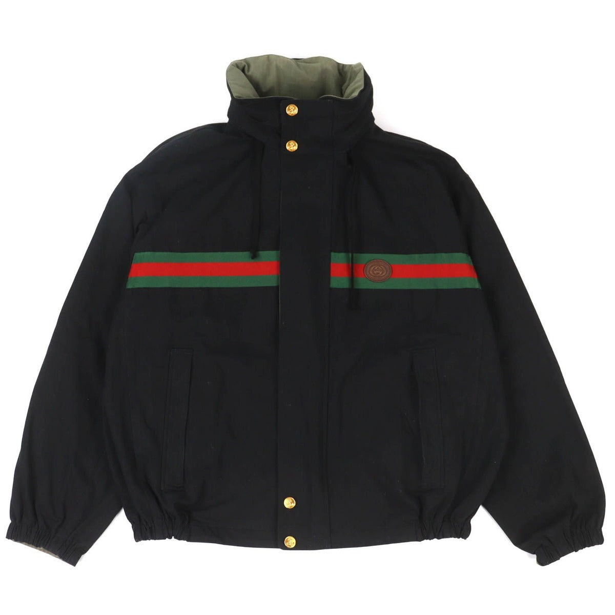 Gucci Cotton Interlocking Web Stripe Reversible Jacket