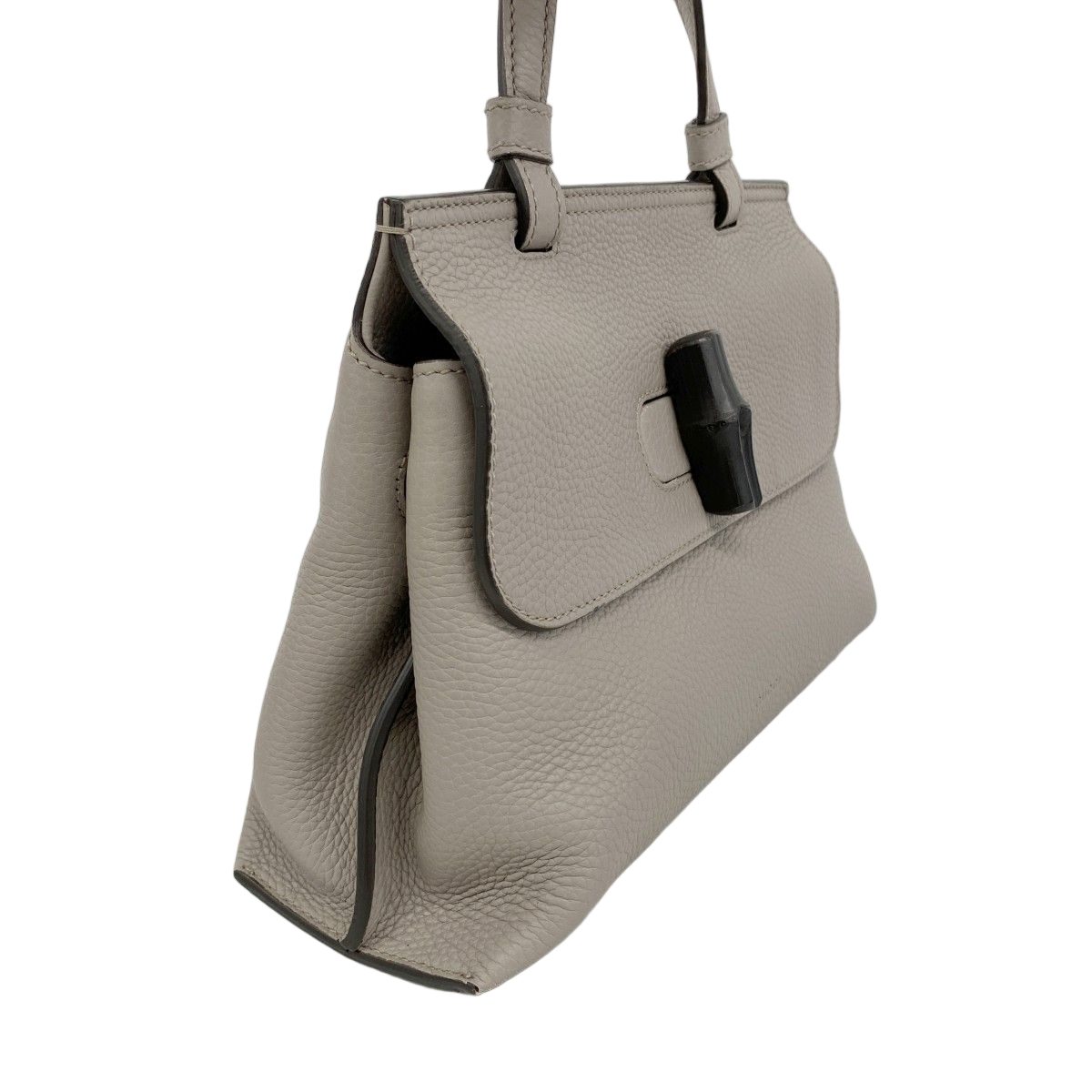 Gucci Handbag Bamboo Leather Gray Silver 2-Way Bag — view 2