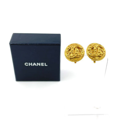 Chanel Round Coco Mark GP Gold Earrings