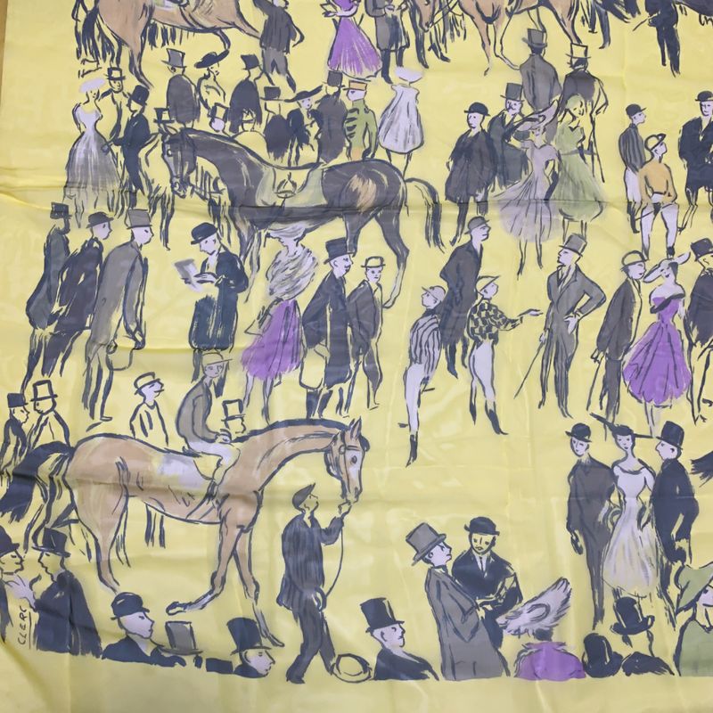 Hermes Carre 140 Paddock Yellow Large Scarf 100% Silk