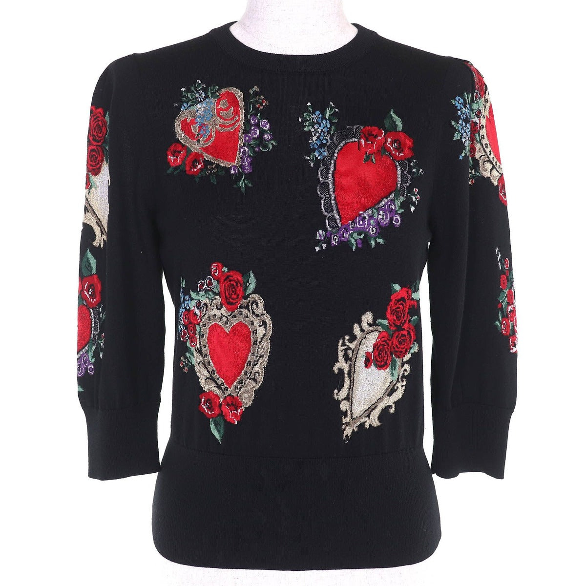 Dolce & Gabbana Jamup Wool Silk Motif Sweater