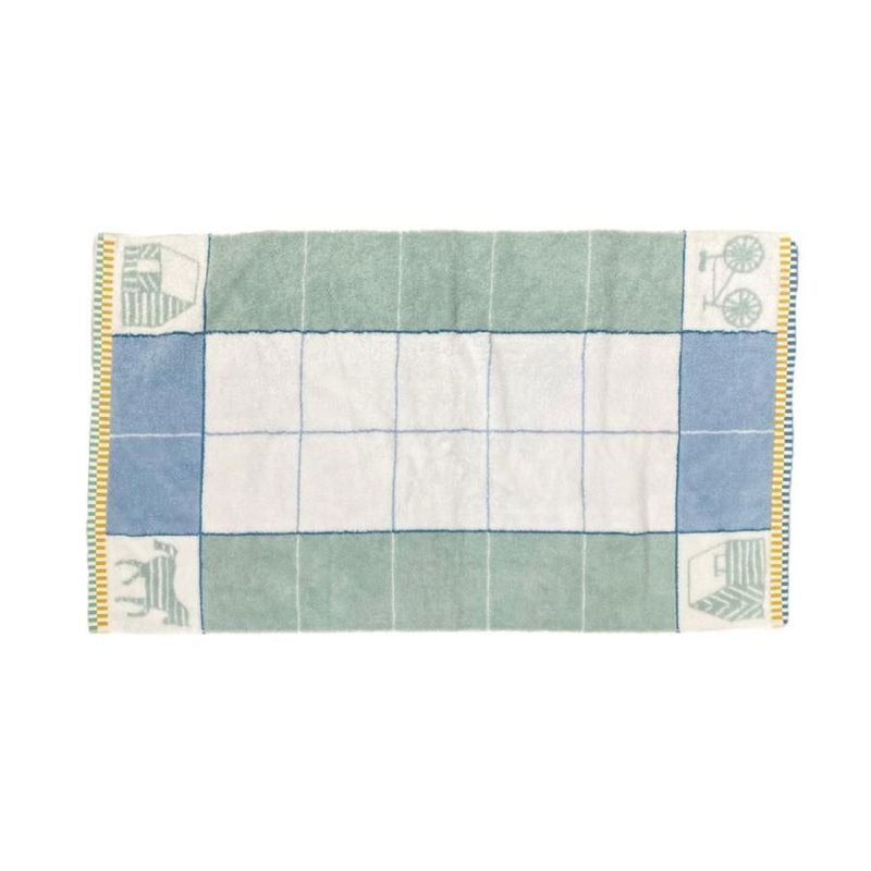 Hermes Face Towel Beach Purse M 02 Cotton White Blue Green Les