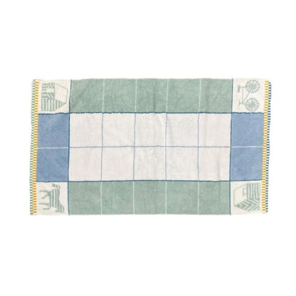 Hermes Face Towel Beach Purse M 02 Cotton White Blue Green Les