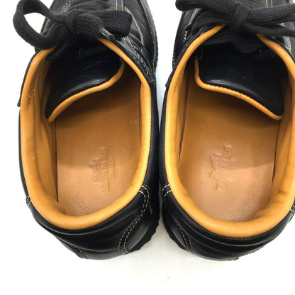 Hermes H Logo Cowhide Calf Classic Black Low Cut Sneakers Women's Black Size