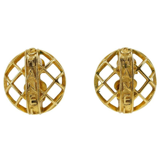 Chanel Logo Vintage Gold Plated 16.4 g Earrings