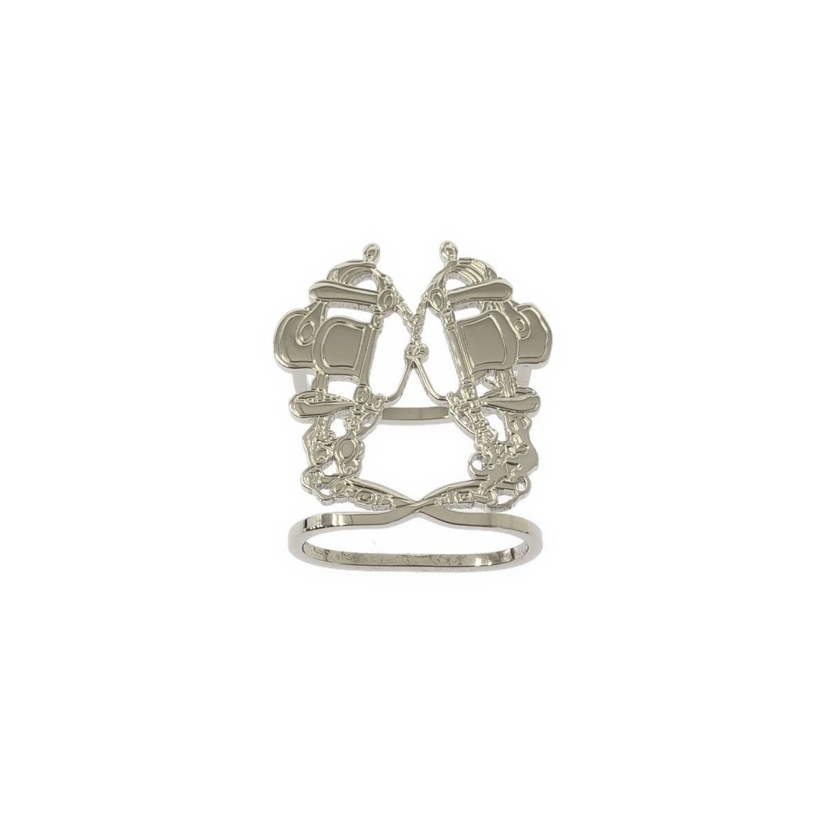 Hermes Brides de Gala Scarf Ring Silver