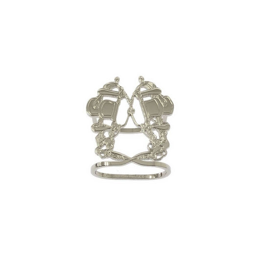 Hermes Brides de Gala Scarf Ring Silver