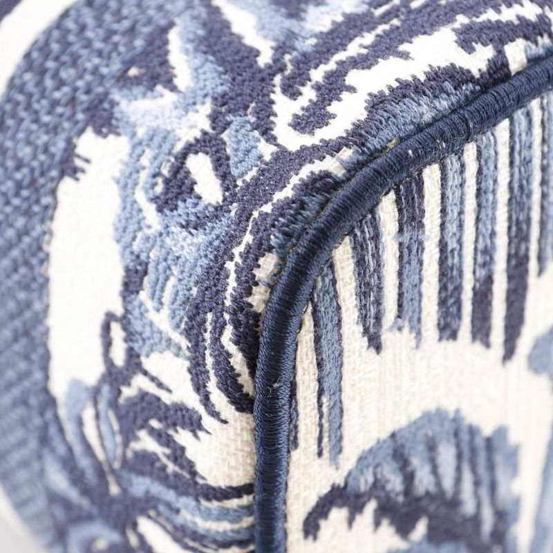 Dior Travel Vanity Palms Embroidery Canvas Navy Blue/white Ladies Handbag