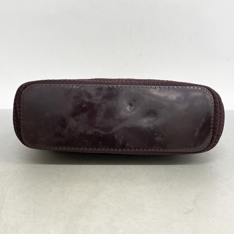 Gucci Handbag Bamboo 000 1998 0540 Nylon Brown Silver Hardware Women