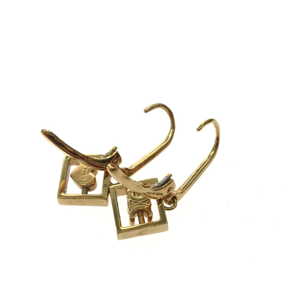 Celine Earrings Heart & Logo Gold Color Women's Accessories