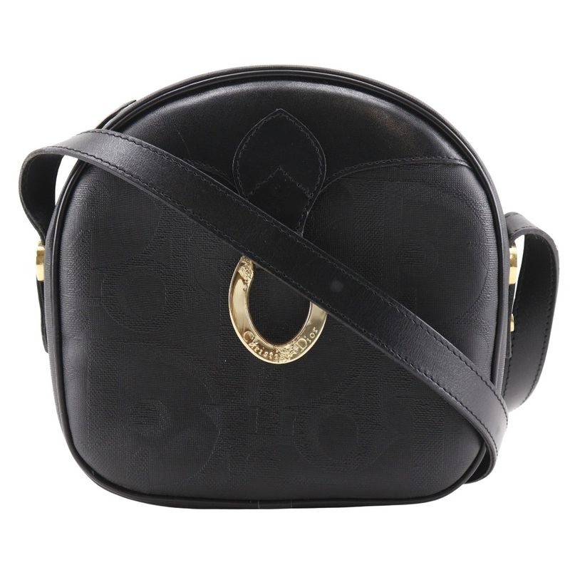 [dior] Christian Dior Vintage PVC Black Ladies Shoulder Bag