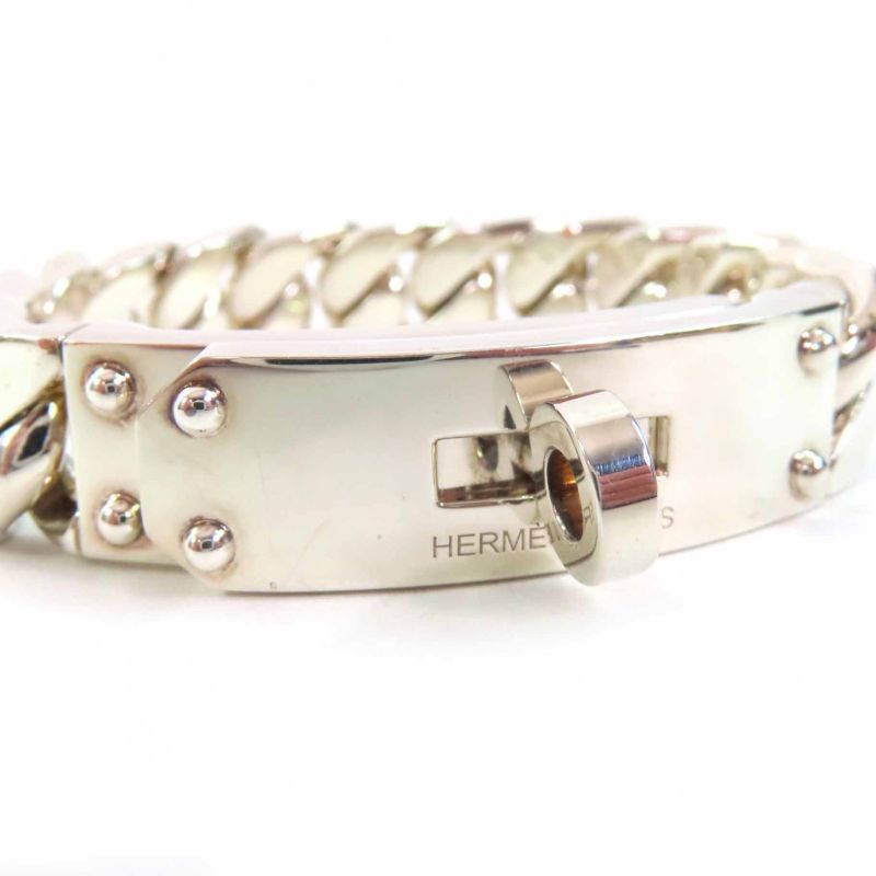 Hermes Kelly Grumet GM Bracelet Bangle Sv925 Silver With Box And Storage Bag
