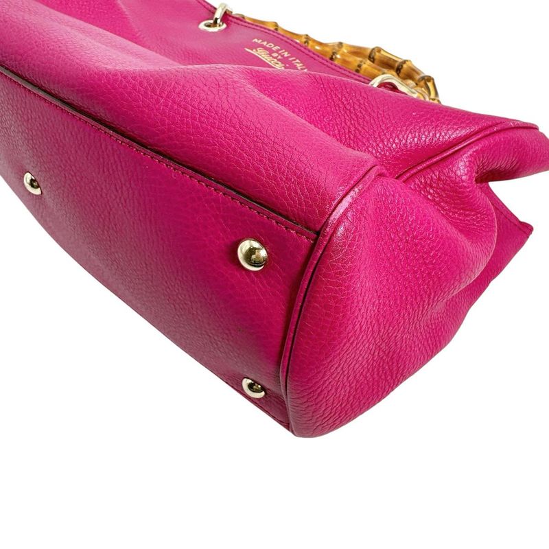 Gucci 323660 2WAY Bag Tote Bamboo Handbag Gucci Pink