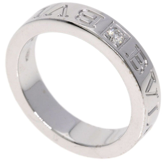Bvlgari Double Logo Diamond Ring 18k White Gold