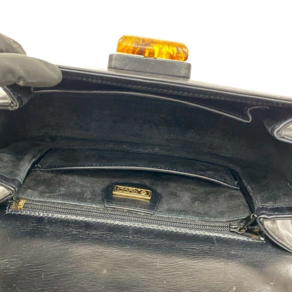 Gucci Vintage Turnlock Calf Leather Handbag Tote — view 9